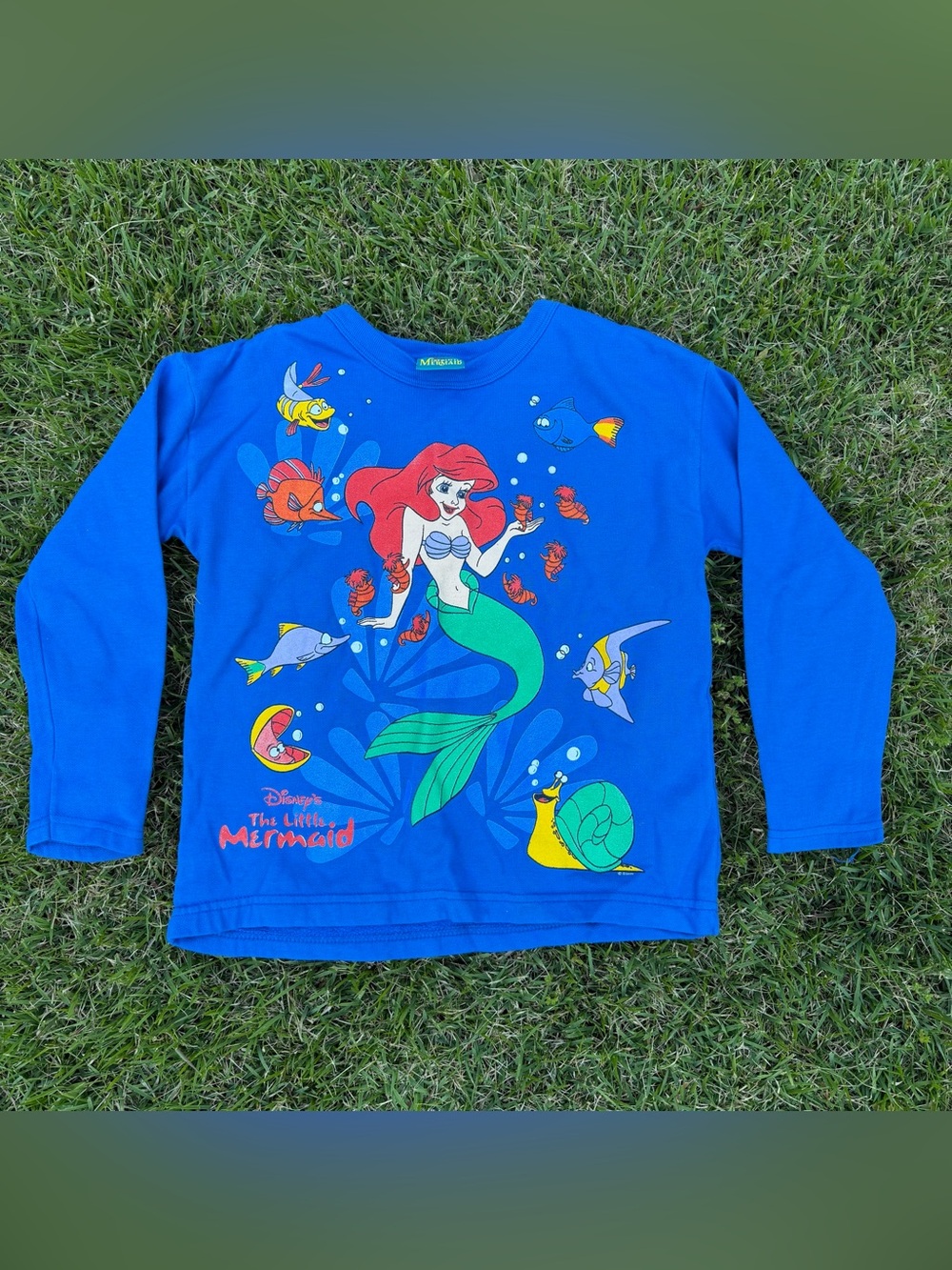 Disney vintage the little mermaid crewneck sweatshirt sweater top vibrant colors